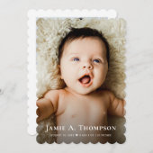 ありがとうハートモダン誕生新生児写真 案内状 (正面/裏面)