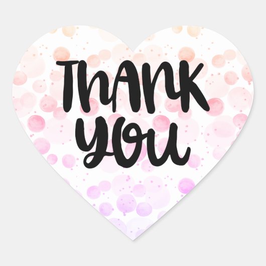 ありがとうハート水色パステル ハートシール (正面)