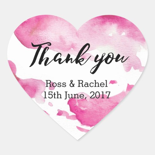 ありがとうハート結婚シールの水色 ハートシール (正面)