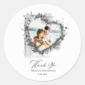 *~*ありがとうハートephemera AR18エレガントな結婚式 ラウンドシール (正面)