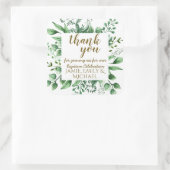 ありがとうバプテスステッカー,植物学葉の大 スクエアシール (バッグ)