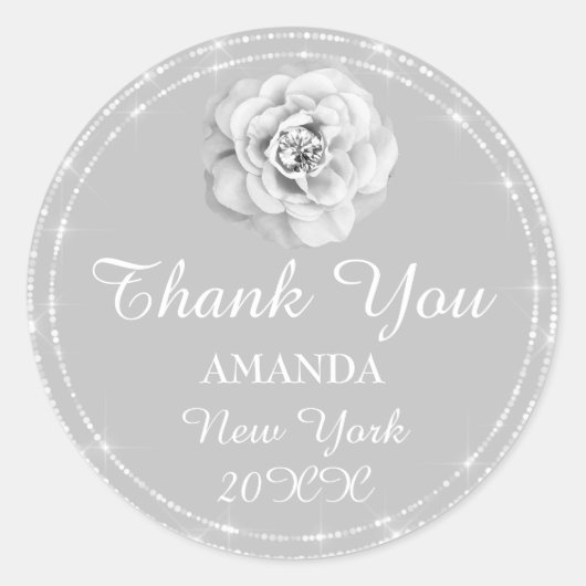 ありがとうバラダイヤ結婚モンド名のブライダル16th ラウンドシール (正面)