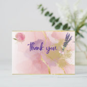 ありがとうバラピンク、ラベンダー、金ゴールド、パープルカード サンキューカード (スタンド正面)