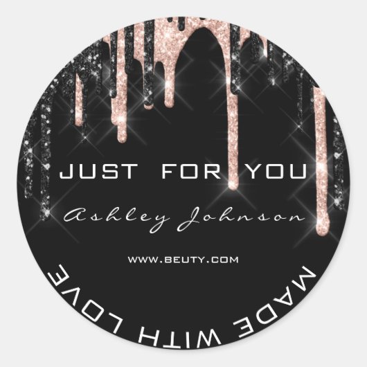 ありがとうバラブラック愛名化粧 ラウンドシール (正面)