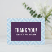 ありがとうバルミツワーモダンエッジ茄子ブルー サンキューカード (スタンド正面)