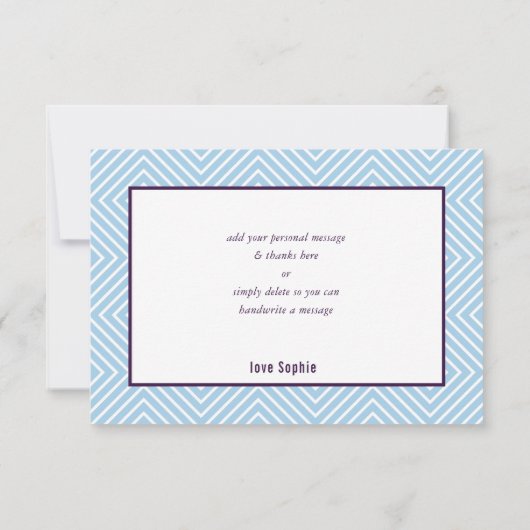 ありがとうバルミツワーモダンエッジ茄子ブルー サンキューカード (裏面)