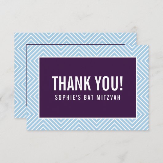 ありがとうバルミツワーモダンエッジ茄子ブルー サンキューカード (正面/裏面)