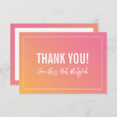 ありがとうバルミツワーモダンピンク黄色グラデーション サンキューカード (正面/裏面)