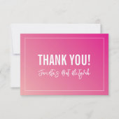 ありがとうバルミツワー明モダンるいピンクのグラデーション サンキューカード (正面)
