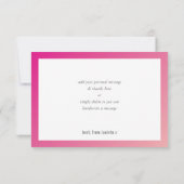 ありがとうバルミツワー明モダンるいピンクのグラデーション サンキューカード (裏面)