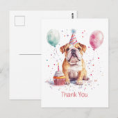 ありがとうバースデーイングリッシュブルドッグ ポストカード (正面/裏面)