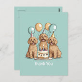 ありがとうバースデー ゴールデンドゥードル 犬 ポストカード (正面/裏面)