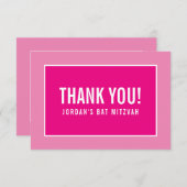 ありがとうバー(ユダヤ教の)バル・ミツバーミニマルモダンリストピガーリーンク サンキューカード (正面/裏面)