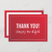 ありがとうバー（ユダヤ教の）バル・ミツバー赤モダンブルゴーニュ勾配 サンキューカード (正面/裏面)