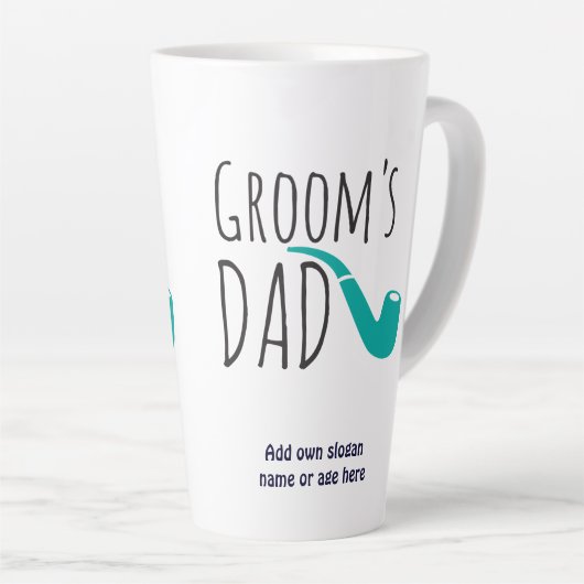 ありがとうパパ新郎おもしろいパイプの父モダン カフェラテマグ (右アングル)