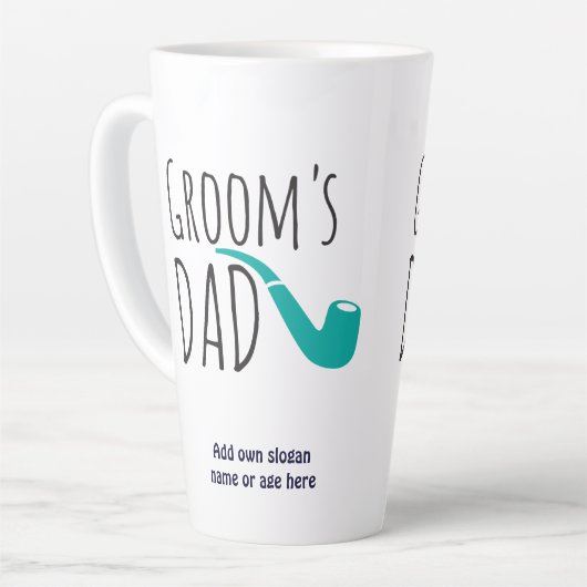 ありがとうパパ新郎おもしろいパイプの父モダン カフェラテマグ (左アングル)