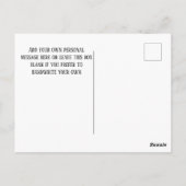 ありがとうパーソナライズされたかわいい羊おもしろいデイジー ポストカード (裏面)