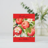 ありがとうパーソナライズされたアップルプリント農家赤 サンキューカード (スタンド正面)