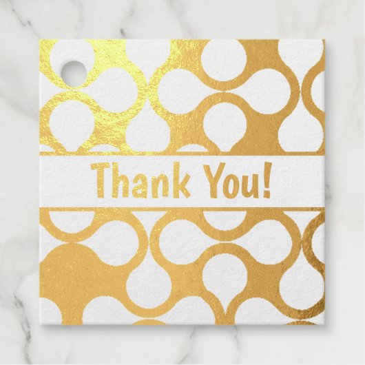 ありがとうパーソナライズされた抽象芸術波パターン フェイバータグ (正面)