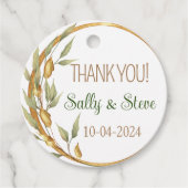ありがとうパーソナライズされた結婚式の引き出物ラベル フェイバータグ (正面)