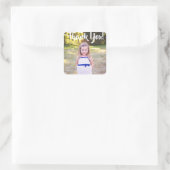 ありがとうパーソナライズされた誕生日写真シール スクエアシール (バッグ)