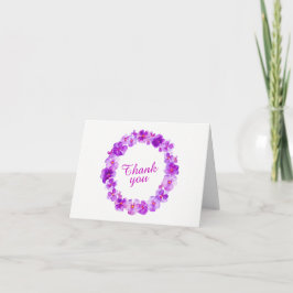 ありがとうパープルパンジーリースアートカード サンキューカード