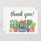 ありがとうヒップスターサボテン水の色イラストレーション ポストカード (正面/裏面)
