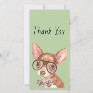 ありがとうヒップスターChihuahua サンキューカード