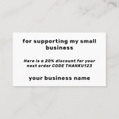 ありがとうビジネス割引ブルーブライトオレンジ 名刺 (裏面)