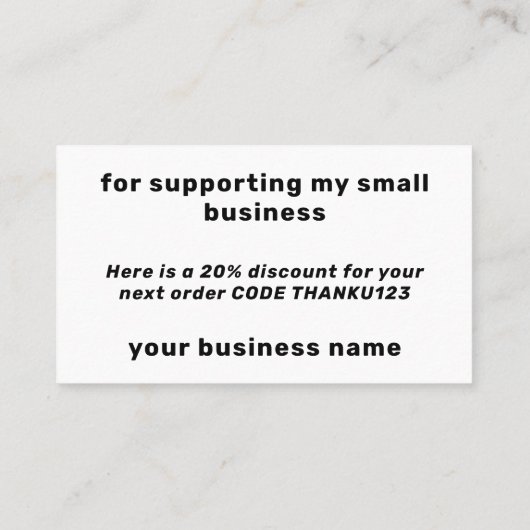 ありがとうビジネス割引ブルーブライトオレンジ 名刺 (裏面)