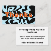 ありがとうビジネス割引ブルーブライトオレンジ 名刺 (正面/裏面)