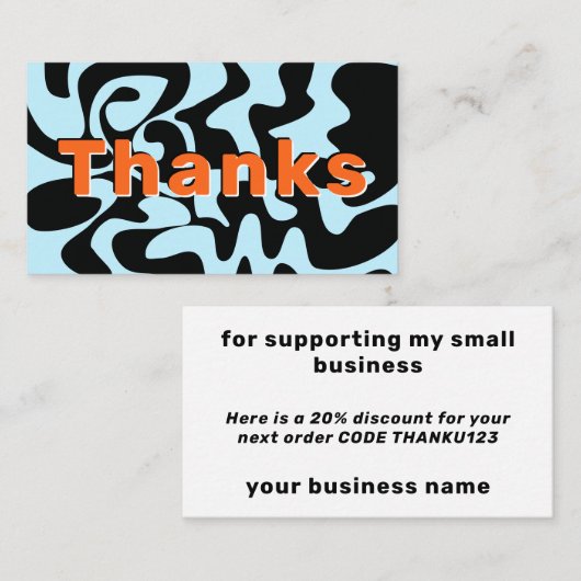 ありがとうビジネス割引ブルーブライトオレンジ 名刺 (正面/裏面)