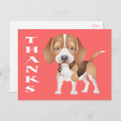 ありがとうビーグル子犬グリーティングポストカード ポストカード (正面/裏面)
