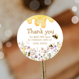 ありがとうビー ワンキュートベイビーシャワーの女の子の誕生日 ラウンドシール