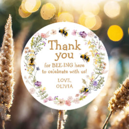 ありがとうビー ワン キュート ベイビーシャワー ガール 誕生日 ラウンドシール