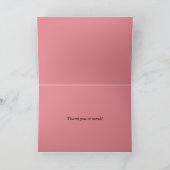 ありがとうピンクとクリームポインセティアス文字 サンキューカード (内部)