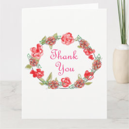 ありがとうピンクと白のフローラ装飾芸術 サンキューカード