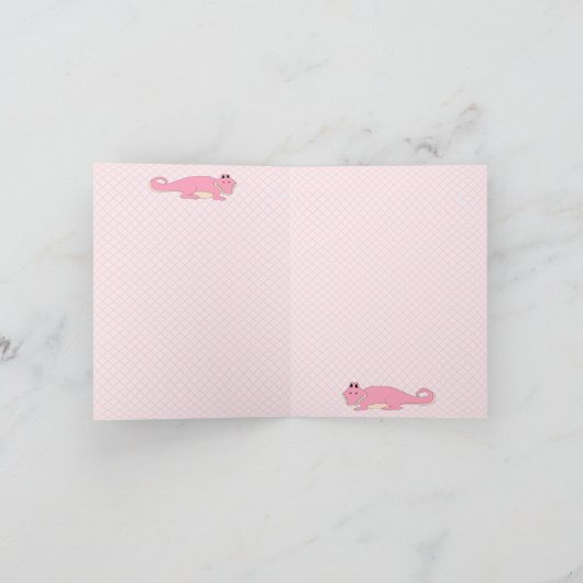 ありがとうピンクのモノグラムA 子供用 サンキューカード (内部)