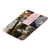 ありがとうピンクの写真コラー結婚ジュ マグネット (左側)