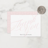 ありがとうピンクの台本の書道のシンプルクラス ノートカード (正面/裏面インサイチュ)