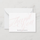 ありがとうピンクの台本の書道のシンプルクラス ノートカード (正面)