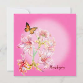 ありがとうピンクの花カード サンキューカード