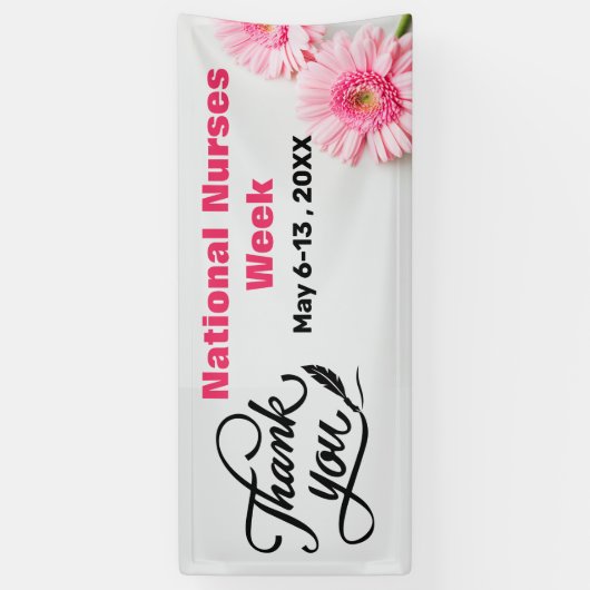 ありがとうピンクデイジー全国ナース週 横断幕 (縦)