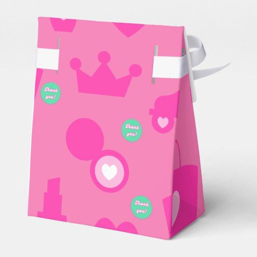 ありがとうピンクドール誕生日パーティー女の子 フェイバーボックス (裏面サイド)