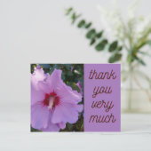 ありがとうピンクハイビスカスフラワーカード ポストカード (スタンド正面)