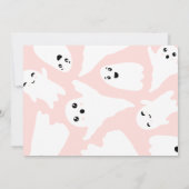 ありがとうピンクハロウィーン幽霊ベビースシャワー サンキューカード (裏面)