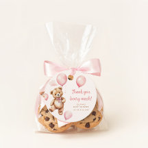 ありがとうピンクバルーンガールテディベア