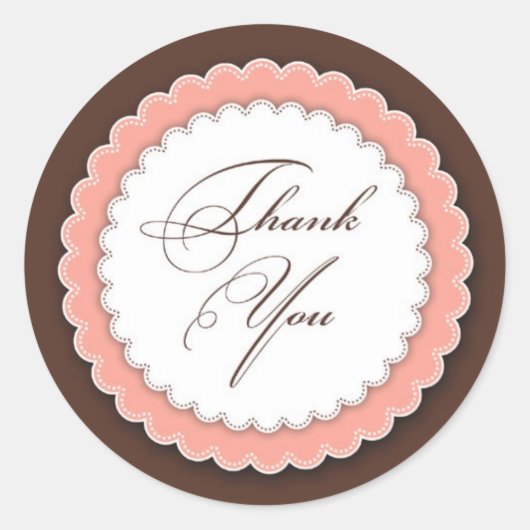 ありがとうピンクブラウン ラウンドシール (正面)