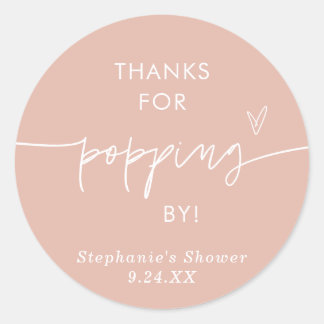 ありがとうピンクポップコーンファブール、お立ち寄りありがとう ラウンドシール