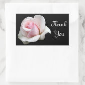 ありがとうピンクローズグリーティングステッカー 長方形シール (バッグ)